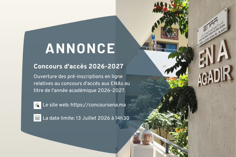 Concours d’accès aux ENAs 2026-2027